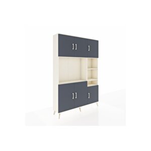 Arges Dolap 10 Raflı 6 Kapaklı 132x30x195 Aytaşı-antrasit/aytaşı