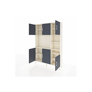 Arges Dolap 10 Raflı 6 Kapaklı 132x30x195 Aytaşı-antrasit/aytaşı