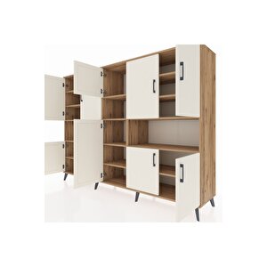 Hyperion Dolap 14 Raflı 10 Kapaklı 220x44x163 Çam-aytaşı/çam