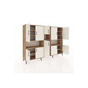 Hyperion Dolap 14 Raflı 10 Kapaklı 220x44x163 Çam-aytaşı/çam