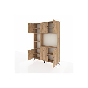 Arges Gardrop 9 Raflı 6 Kapaklı 132x30x195 Çam-çam