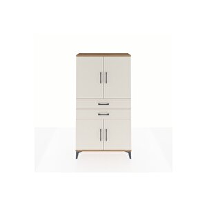 Arges Dolap 3 Raflı 2 Çekmeceli 4 Kapaklı 88x30x163 Çam-aytaşı