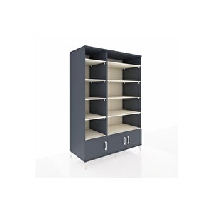 Kronos Dolap 10 Raflı 3 Kapaklı 132x59x195 Antrasit-antrasit/aytaşı