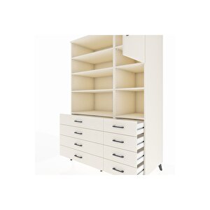 Kronos Dolap 8 Raflı 8 Çekmeceli Tek Kapaklı  132x59x195 Aytaşı-aytaşı/aytaşı