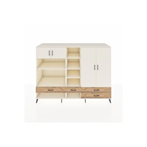 Kronos Dolap 12 Raflı 4 Çekmeceli 4 Kapaklı 220x59x163 Aytaşı-aytaşı/çam