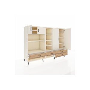 Kronos Dolap 12 Raflı 4 Çekmeceli 4 Kapaklı 220x59x163 Aytaşı-aytaşı/çam