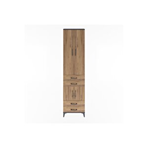 Arges Dolap 4 Raflı 4 Çekmeceli 4 Kapaklı 60x30x243 Antrasit-çam