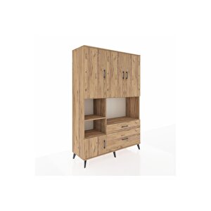 Hyperion Gardrop 7 Raflı 2 Çekmeceli 5 Kapaklı 132x44x195 Çam-çam