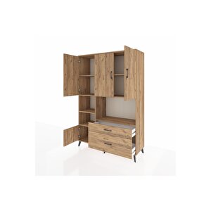 Hyperion Gardrop 7 Raflı 2 Çekmeceli 5 Kapaklı 132x44x195 Çam-çam