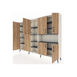 Arges Dolap 13 Raflı 7 Kapaklı 220x30x163 Aytaşı-çam/antrasit