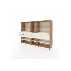 Hyperion Dolap 9 Raflı 3 Çekmeceli  220x44x163 Çam-aytaşı