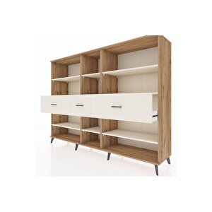 Hyperion Dolap 9 Raflı 3 Çekmeceli  220x44x163 Çam-aytaşı