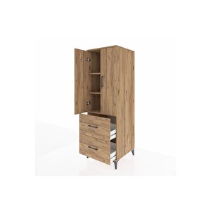 Kronos Dolap 3 Raflı 2 Çekmeceli 2 Kapaklı 60x59x182 Çam-çam