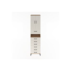 Hyperion Dolap 2 Raflı 7 Çekmeceli 2 Kapaklı 60x44x243 Çam-aytaşı