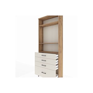 Arges Dolap 3 Raflı 4 Çekmeceli 88x30x221 Çam-aytaşı