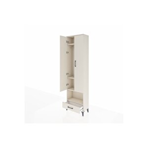 Arges Dolap 4 Raflı Tek Çekmeceli Tek Askılı 60x30x221 Aytaşı-aytaşı