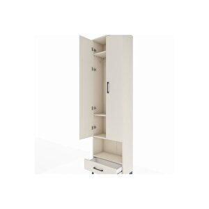 Arges Dolap 4 Raflı Tek Çekmeceli Tek Askılı 60x30x221 Aytaşı-aytaşı