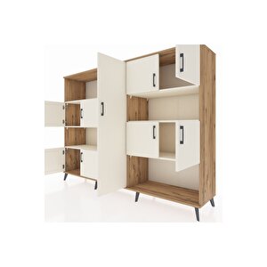 Hyperion Dolap 10 Raflı 9 Kapaklı 220x44x163 Çam-aytaşı