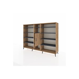 Hyperion Dolap 12 Raflı Tek Kapaklı  220x44x163 Çam-çam/antrasit