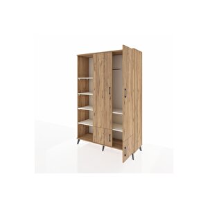 Hyperion Dolap 6 Raflı 4 Kapaklı Tek Askılı 132x44x195 Çam-çam/aytaşı