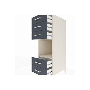 Kronos Dolap Tek Raflı 5 Çekmeceli 44x59x134 Aytaşı-antrasit