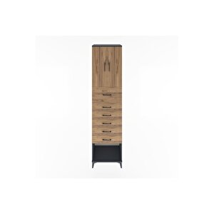 Hyperion Dolap 2 Raflı 6 Çekmeceli 2 Kapaklı 60x44x243 Antrasit-çam