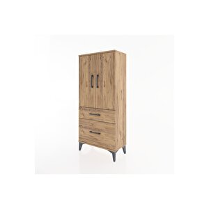 Hyperion Dolap 2 Raflı 2 Çekmeceli 2 Kapaklı 60x44x134 Çam-çam