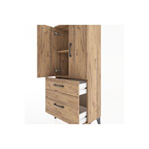 Hyperion Dolap 2 Raflı 2 Çekmeceli 2 Kapaklı 60x44x134 Çam-çam