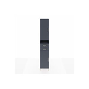 Hyperion Dolap 5 Raflı 2 Çekmeceli 2 Kapaklı 44x44x243 Antrasit-antrasit