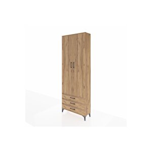 Arges Dolap 2 Raflı 3 Çekmeceli Tek Askılı 88x30x243 Çam-çam