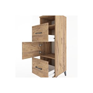 Hyperion Dolap 2 Raflı 2 Çekmeceli Tek Kapaklı 44x44x134 Çam-çam