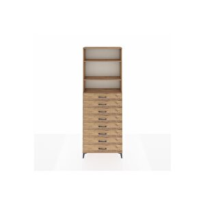 Arges Dolap 3 Raflı 8 Çekmeceli 88x30x243 Çam-çam