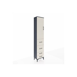 Arges Dolap 2 Raflı 4 Çekmeceli Tek Askılı 44x30x221 Antrasit-aytaşı