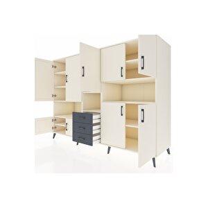Kronos Dolap 13 Raflı 3 Çekmeceli 9 Kapaklı 220x59x163 Aytaşı-aytaşı/antrasit