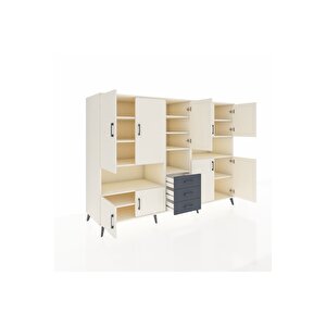 Kronos Dolap 13 Raflı 3 Çekmeceli 9 Kapaklı 220x59x163 Aytaşı-aytaşı/antrasit