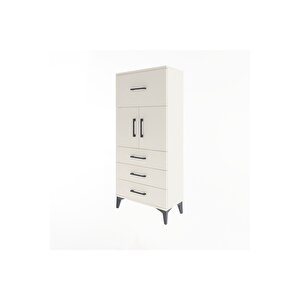 Arges Dolap Tek Raflı 4 Çekmeceli 2 Kapaklı 60x30x134 Aytaşı-aytaşı