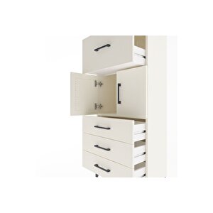 Arges Dolap Tek Raflı 4 Çekmeceli 2 Kapaklı 60x30x134 Aytaşı-aytaşı