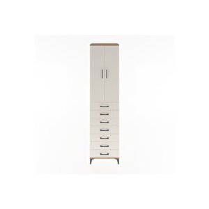 Hyperion Dolap 3 Raflı 7 Çekmeceli 2 Kapaklı 60x44x243 Çam-aytaşı