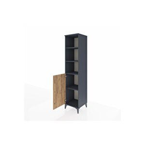 Hyperion Dolap 4 Raflı Tek Kapaklı 44x44x195 Antrasit-çam