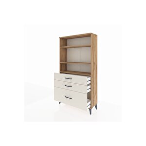 Arges Dolap 3 Raflı 3 Çekmeceli 88x30x163 Çam-aytaşı