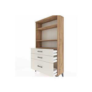 Arges Dolap 3 Raflı 3 Çekmeceli 88x30x163 Çam-aytaşı