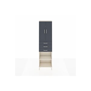 Arges Dolap 4 Raflı 3 Çekmeceli 2 Kapaklı 60x30x221 Aytaşı-antrasit