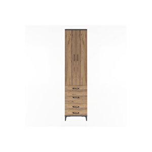 Arges Dolap 4 Raflı 4 Çekmeceli 2 Kapaklı 60x30x243 Antrasit-çam