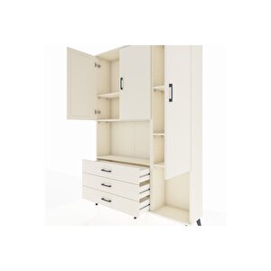 Arges Gardrop 6 Raflı 3 Çekmeceli 3 Kapaklı 132x30x195 Aytaşı-aytaşı