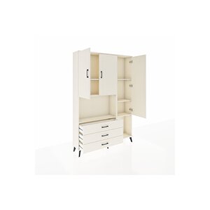 Arges Gardrop 6 Raflı 3 Çekmeceli 3 Kapaklı 132x30x195 Aytaşı-aytaşı