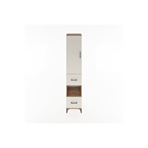 Hyperion Dolap 4 Raflı 2 Çekmeceli Tek Kapaklı 44x44x221 Çam-aytaşı