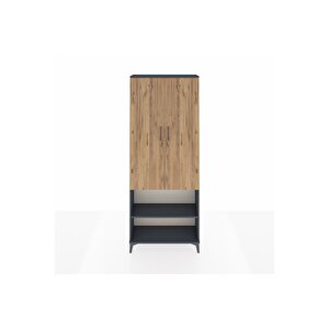 Arges Dolap 4 Raflı 2 Kapaklı 88x30x221 Antrasit-çam