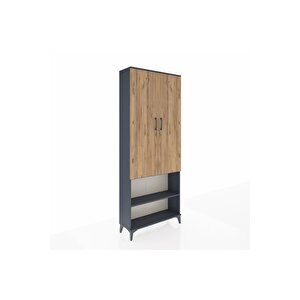 Arges Dolap 4 Raflı 2 Kapaklı 88x30x221 Antrasit-çam