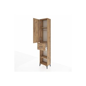 Arges Dolap 3 Raflı Tek Çekmeceli Tek Askılı 44x30x221 Çam-çam