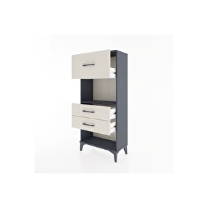 Hyperion Dolap Tek Raflı 3 Çekmeceli 60x44x134 Antrasit-aytaşı